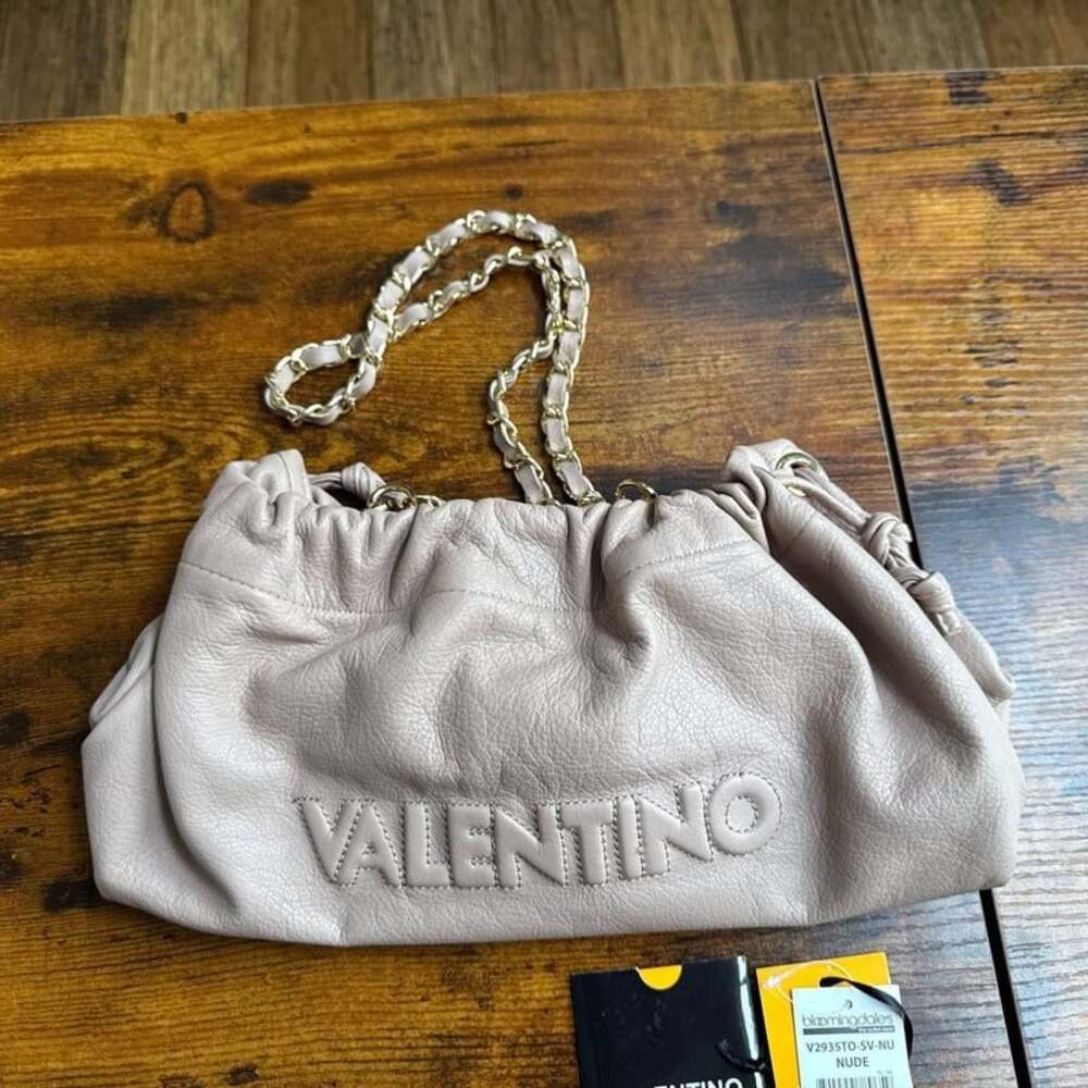 Valentino by Mario Valentino Pacha Ruched Leather Hobo Bucket Bag